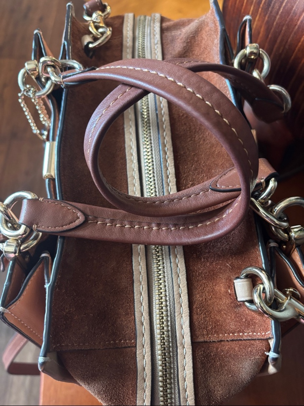 Coach Colorblock Mixed Leather Dreamer 28 Satchel - Style 31633 - Picture 7 of 14